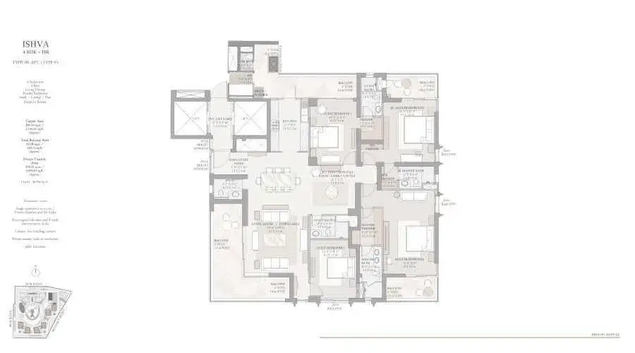 tarc ishva 4bhk floor plan gurgaon